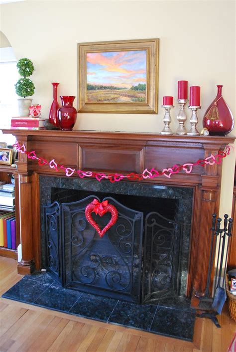 A Valentines Mantel Holiday Themes Valentines Holiday