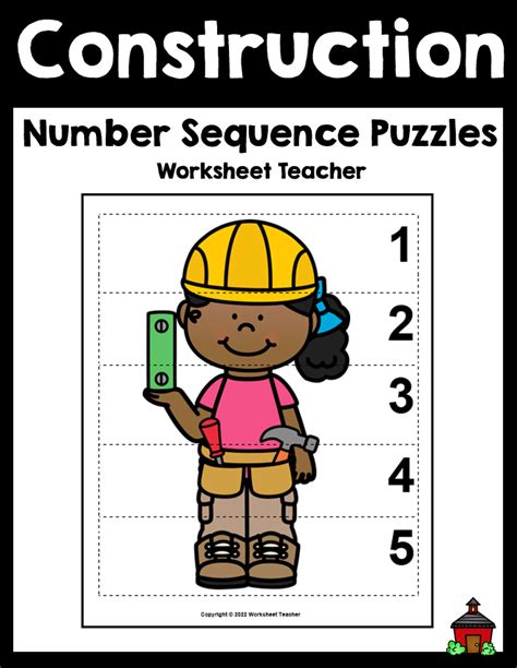 10 Construction Number Sequence Picture Puzzles Made By Teachers