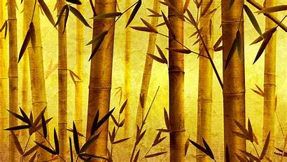 Bamboo Oriental Backgrounds Chinese Desktop Yellow Artistic