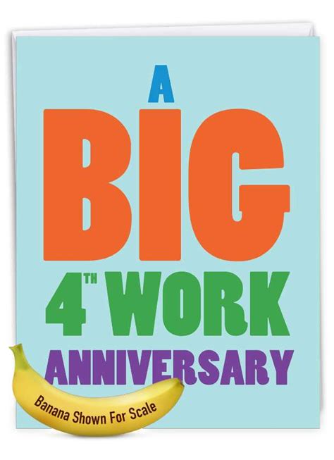 4 Years At Work Hilarious Milestone Anniversary Giant Card