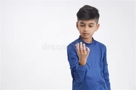 Cute Indian Little Boy Counting On Finger Stock Photo Image Of Face