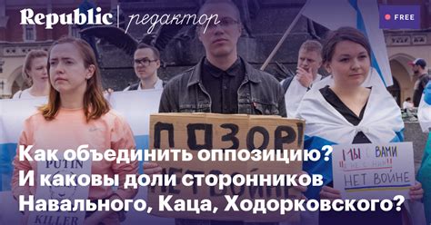 Как объединить оппозицию И каковы доли сторонников Навального Каца и Ходорковского Редактор