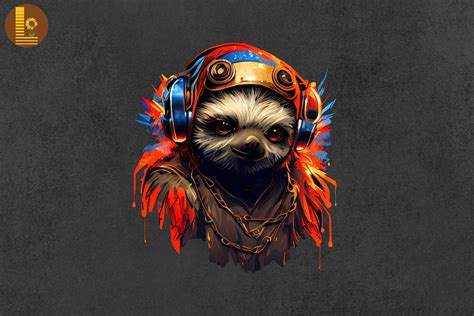 Badass Gangster Sloth 2 Graphic By Lewlew · Creative Fabrica