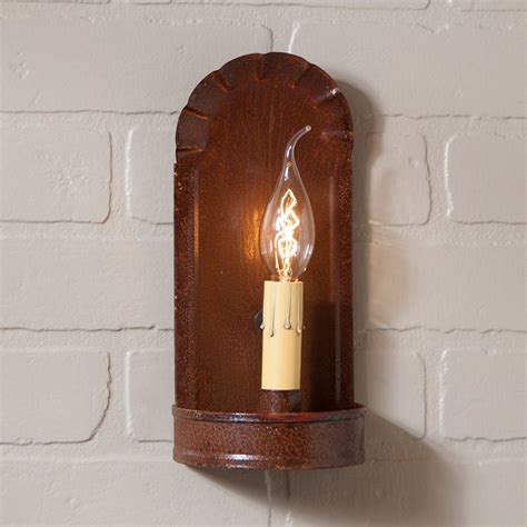 Fireplace Sconce In Rustic Tin Sconces Wall Candles Rustic Tin