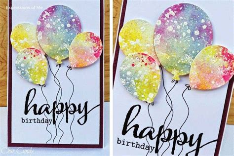 Watercolor Balloons Birthday Card In 2020 Homemade Birthday Cards