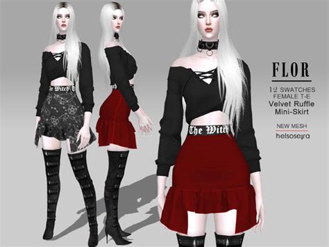 Style Gothic Witch Ruffle Mini Skirt Found In Tsr Category Sims 4