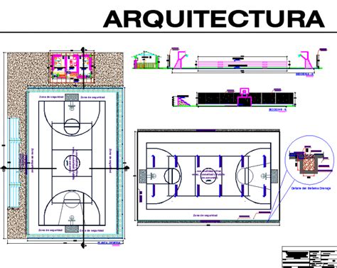 Sports Centre With Basket Ball Court Plan In Dwg File Cadbull