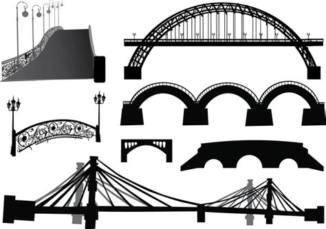 Bridge Silhouette Collection — Stock Vector © Drpas 6260643