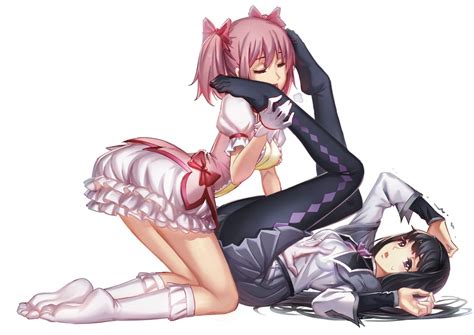 Akemi Homura And Kaname Madoka Mahou Shoujo Madoka Magica Drawn By