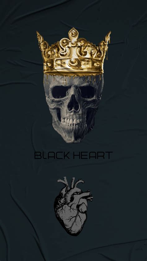 Artstation Black Heart Skull Wallpaper