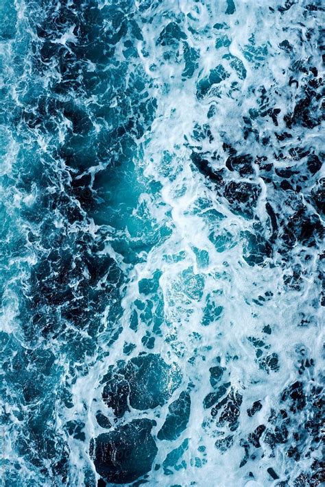 A Wild Sea A Turbulent Deep Blue Sea Viewed From Above By Stocksy