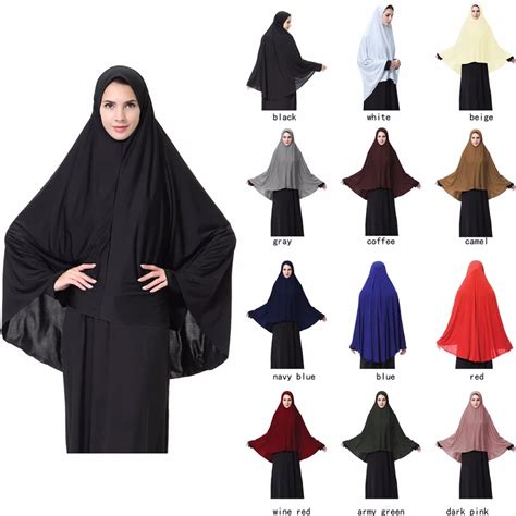 eid long khimar niqab set islamic khimar muslim prayer garment jilbab hijab dress two piece