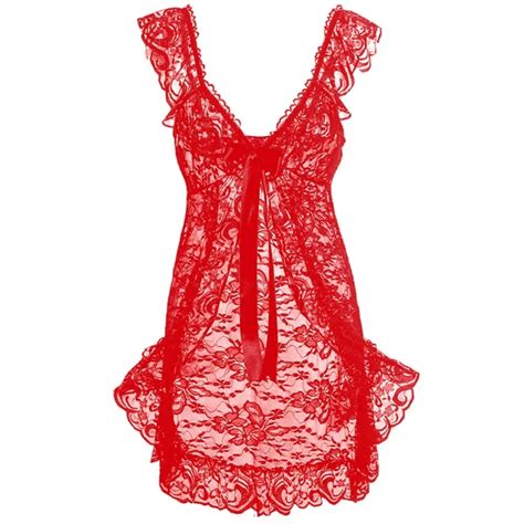Women Sexy Lingerie Erotic Costumes Lace Sleepwear Nightgown G String Bodydoll Underwear