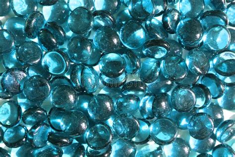 Blue Glass Pebbles Stock Photo Image Of Bright Transparent 158829796