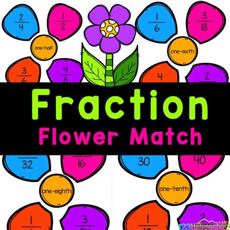 Free Printable Teaching Equivalent Fractions Flower Math Activity Math Activities Flower Math