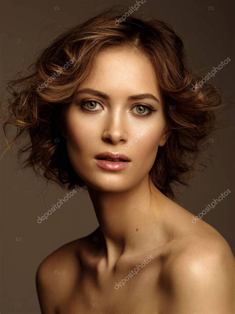 Fashionable Close Up Portrait Of A Beautiful And Attractive Model With