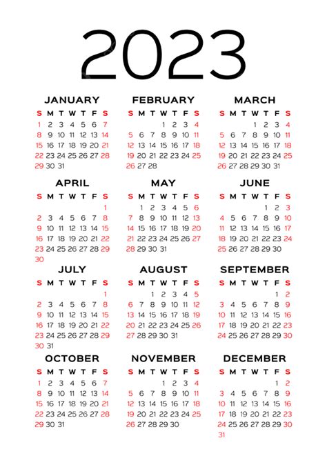 Calendar Template 2023 Vertical Simple Wall English June Png And