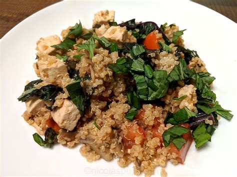 Tofu Quinoa With Kale And Maitake Mushroom Quinoa