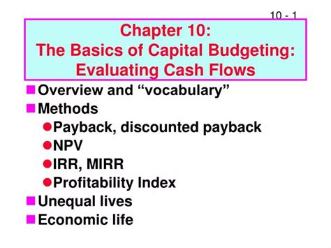 Ppt Chapter 10 The Basics Of Capital Budgeting Evaluating Cash