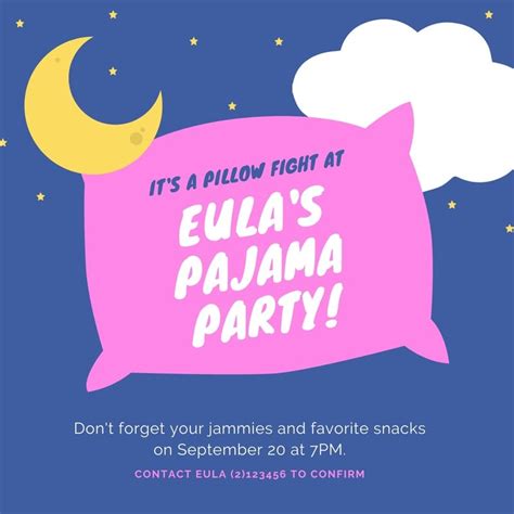 Free Custom Printable Pajama Party Invitation Templates Canva