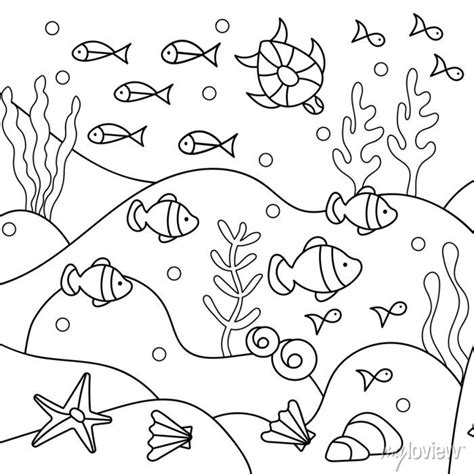 Ocean Animals Underwater Coloring Page