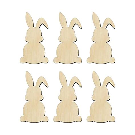 6 Pack Of 3 Inch Bunny Shaped Cutouts Rabbit Wood Cutouts