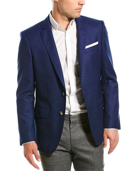 Boss Hugo Boss Hutsons Wool Sport Coat Mens Blue 38r Ebay