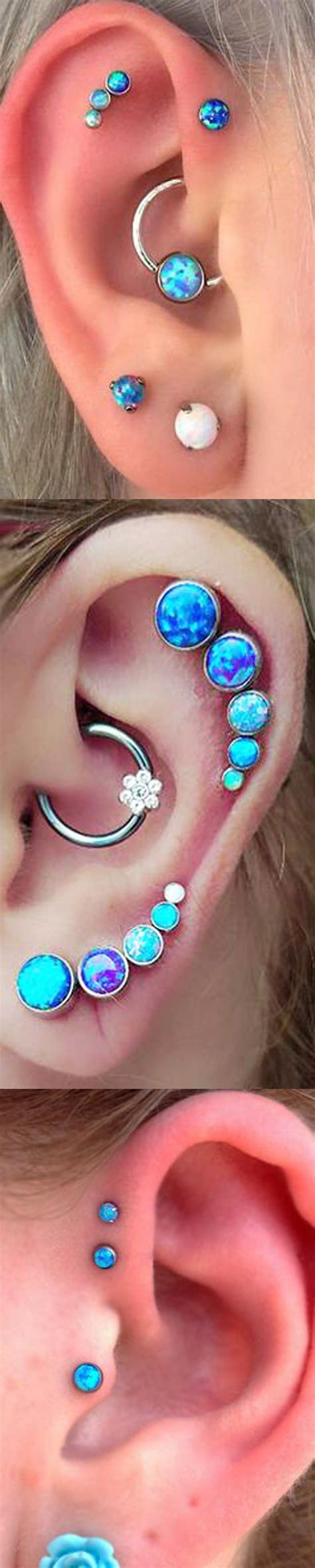 Multiple Ear Piercing Ideas Combinations At Cartilage