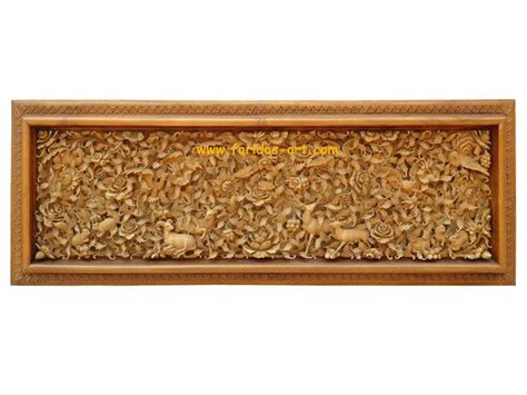 Gambar ukiran kayu flora dan fauna. Jual Hiasan Dinding Ukiran Kayu Jati Relief Serial Flora ...