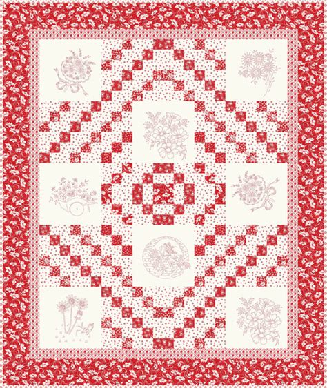 Daisy S Redwork Free Pattern Robert Kaufman Fabric Company