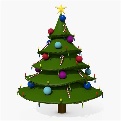 3d Cartoon Style Christmas Tree Model