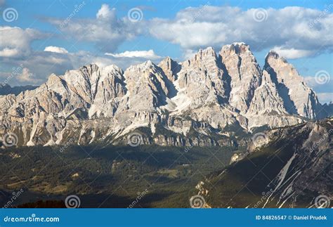 Cristallo Gruppe Alps Dolomites Mountains Stock Image Image Of