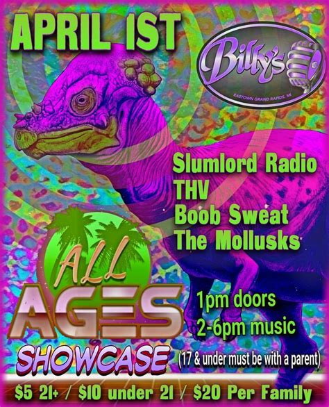 All Ages Slumlord Radio Thv Boob Sweat The Mollusks Billy S Lounge Grand Rapids Mi