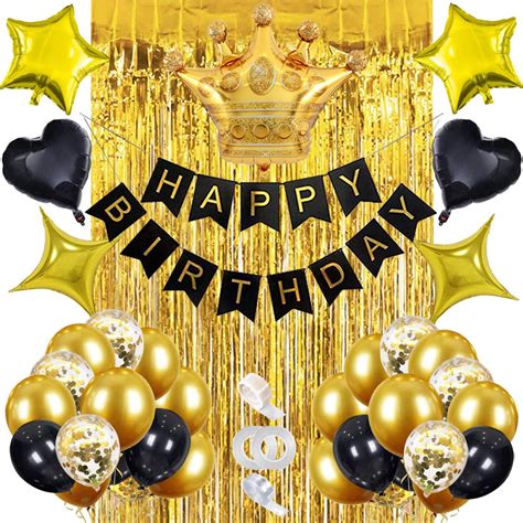 Buy Black Gold Birthday Decorations Black And Gold Birthday Party