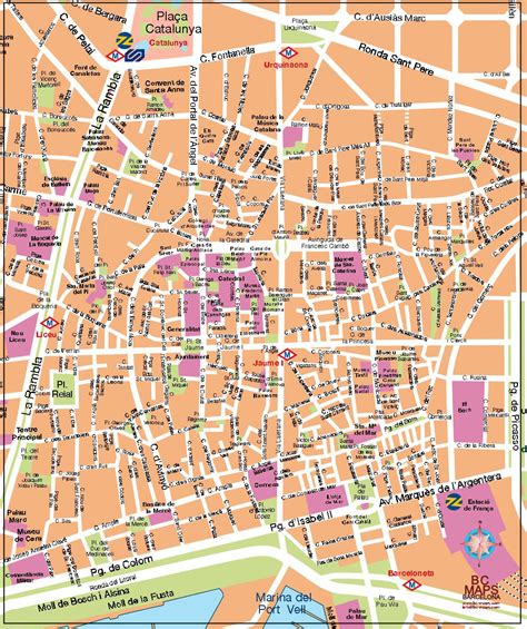 Barcelona Casc Antic Mapa Vectorial Illustrator Eps Bc Maps Mapa