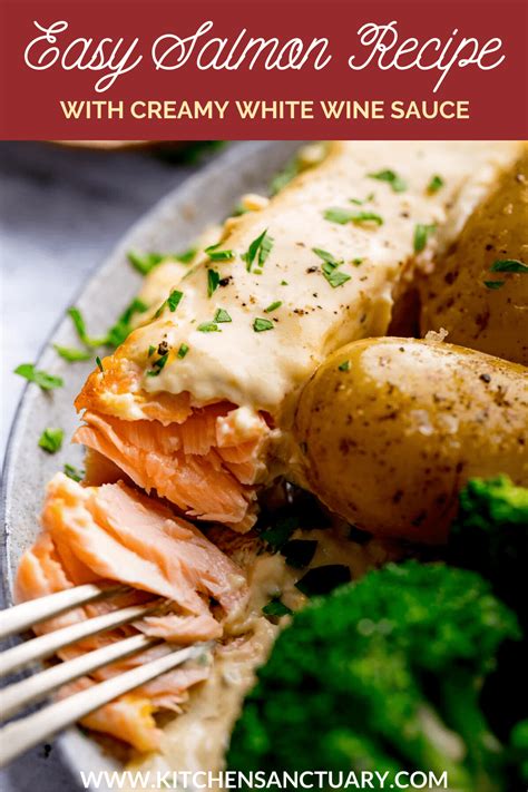 Easy Salmon Recipe With Creamy White Wine Sauce Nickys Kitchen Sanctuary