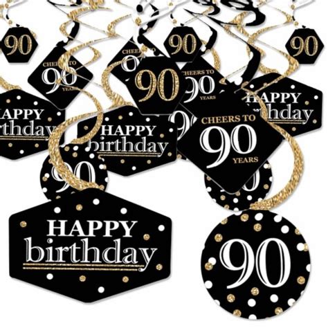 Big Dot Of Happiness Adult 90th Birthday Gold Hanging Decor Party