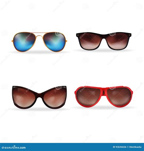 Sunglasses 3d Realistic Vector Illustration Isolated In White Stock Vector Illustration Of