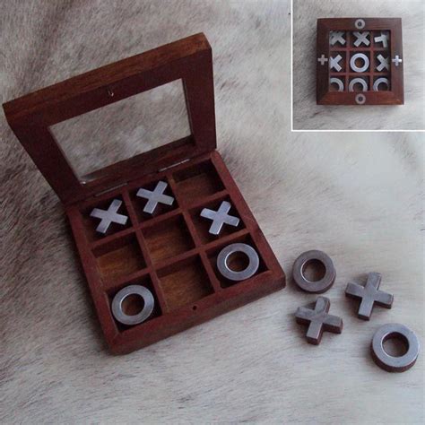 Wooden Tic Tac Toe Game And Box
