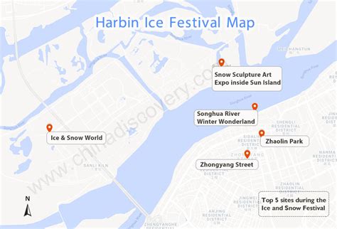 Harbin Tourist Map Harbin Attractions Map