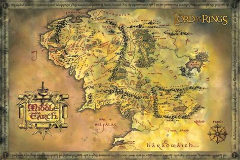 Hobbit Middle Earth Map Posters And Prints Merchandise Sanity