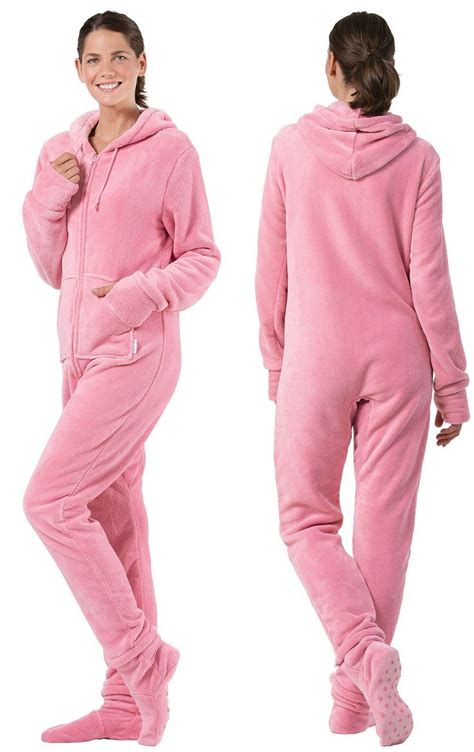Hoodie Footie™ Pink In Hoodie Footie™ Onesie Pajamas Pajamas For Women Fleece Sleepwear