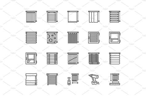 Window Blinds Line Icons Blinds For Windows Line Icon Blinds