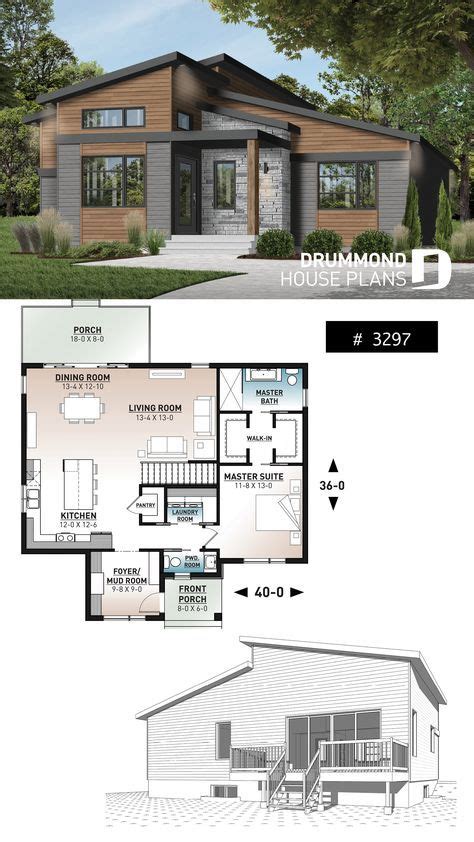 Elevators' availability to get down to the lobby from the room floor and vice versa. 1 bedroom modern mid-century house plan with open floor ...