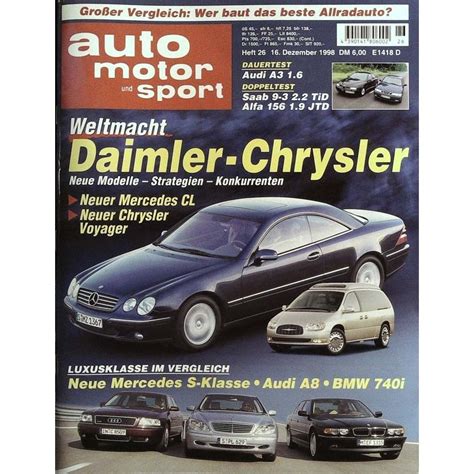 Auto Motor Sport Heft 26 16 Dezember 1998 Daimler Chrysler