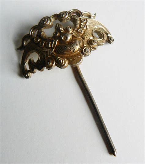 Qing Dynasty Chinese Silver Hair Pin Antique Vintage 19th