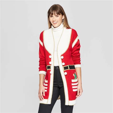 Womens Santa Ugly Christmas Cardigan Best Ugly Sweaters At Target