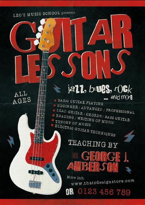 Free to download and easy to personalize. Free Guitar Lessons Flyer Mockup in PSD - DesignHooks