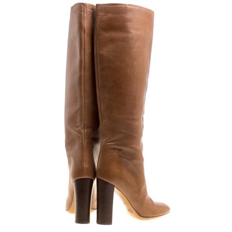 We've got the freshest knee high heel boots in a range of styles. Chloe Brown Leather Knee High Boots Size 39 For Sale at ...