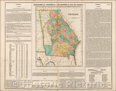 Geographical Statistical And Historical Map Of Georgia 1822 Henry